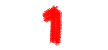 Un numéro un en rouge.
